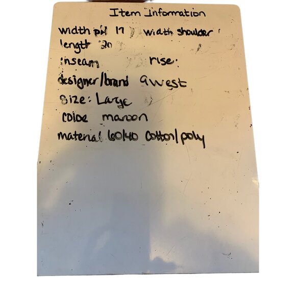 👗 2/$30 👗 Maroon Nine West Hoodie with Ballooned Shoulders Short sz Large - Picture 6 of 6